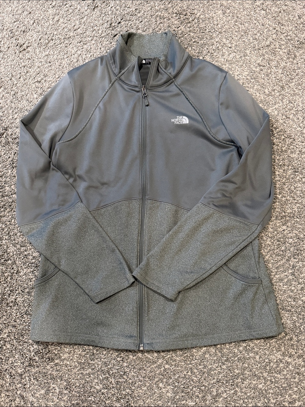 The North Face Women's Heather Grey Full-Zip Fleece Jacket